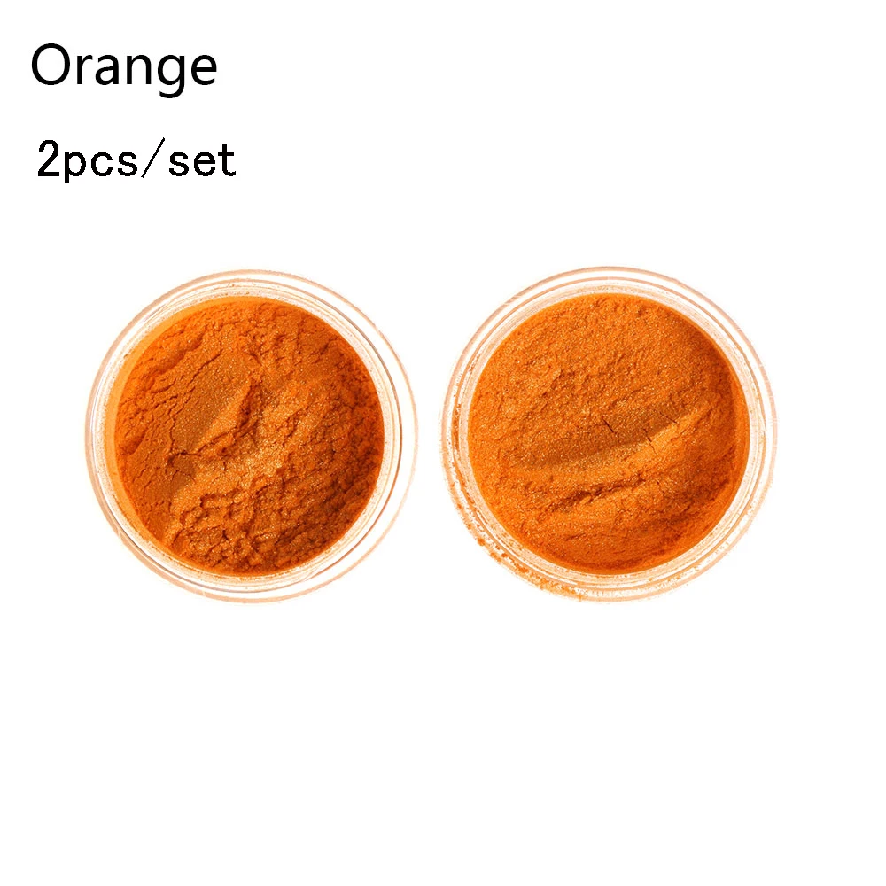 2pcs Orange Тени для век перламутровый пигментный слюдяной порошок макияж глаз пигмент косметический блеск красочные DIY ремесла мыло краситель тени для век - Цвет: 2pcs Orange