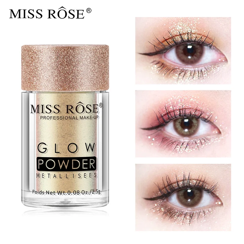 

MISS ROSE Glitter Eyeshadow Loose Powder Glitter Highlighter Matte Eyeshadow Pigment Powder Shimmer Eyes Shadow Cosmetic TSLM1