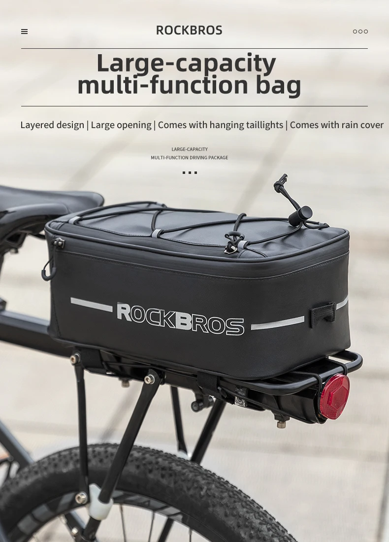Bicycle Rear Seat Bag Bicycle Rear Bags Waterproof Cycling Travel Trunk Bag Seat