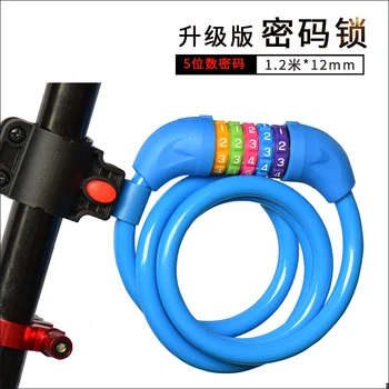 

Multicolo Bike Lock 5 Digit Code Combination Bicycle Security Lock 1200 mm x 12 mm Steel Cable Spiral Bike Cycling Bicycle Lock
