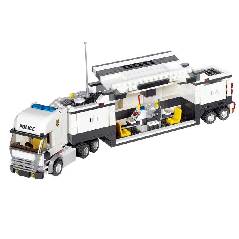 Najtaniej 6727 policja policja miejska stacja straży przybrzeżnej SWAT Truck Building Blocks DIY figurki cegły zabawki kompatybilne z Legoinglys