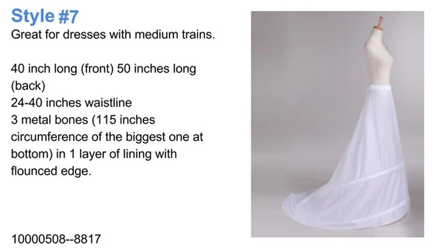 White Crinoline/Petticoat Slips Long Underskirt A Line/Mermaid Hoops For Wedding 