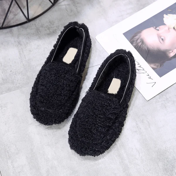Women's Boots Autumn Lace Up Plush Booties Ladies Low Heels booties Boots-women Round Toe Shoes Winter Footwear Clogs Platform - Цвет: 1