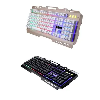 

Wired USB RGB Gaming Keyboard Colorful LED Backlit Desktop Computer Gaming Keyboad Cool Lighted Laptop Gaming Keypad