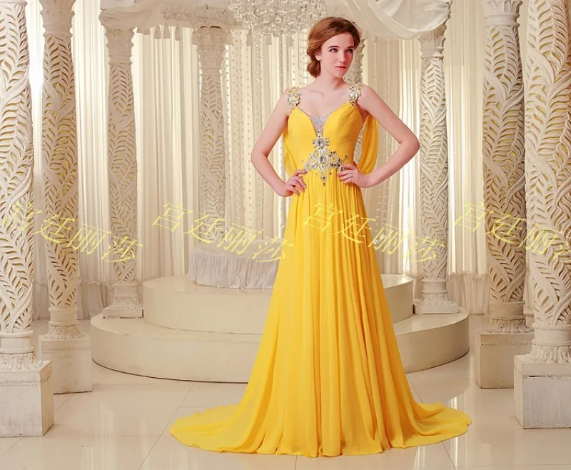 Роскошные Стразы Кристалл vestidos формальные невесты вечернее платье Фиолетовый шифон желтый Длинные платья для выпускников