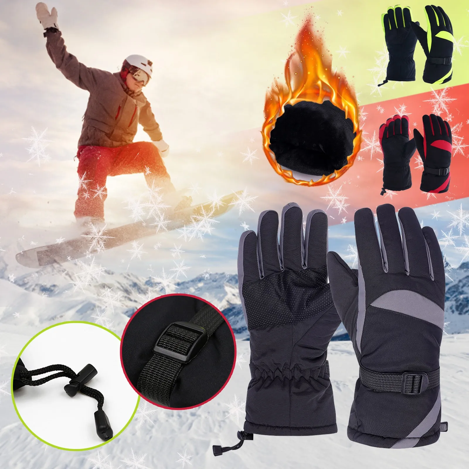 Winter And Snowproof Gloves Mountaineering Windproof Winter Ski Gloves