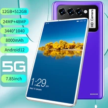 Tablette Android 12 de 7.85 pouces M11, 12 go de RAM, 512 go de ROM, 5G LTE, 24/48mp, 3440x10, 40 p, double carte, double veille, nouvel arrivage
