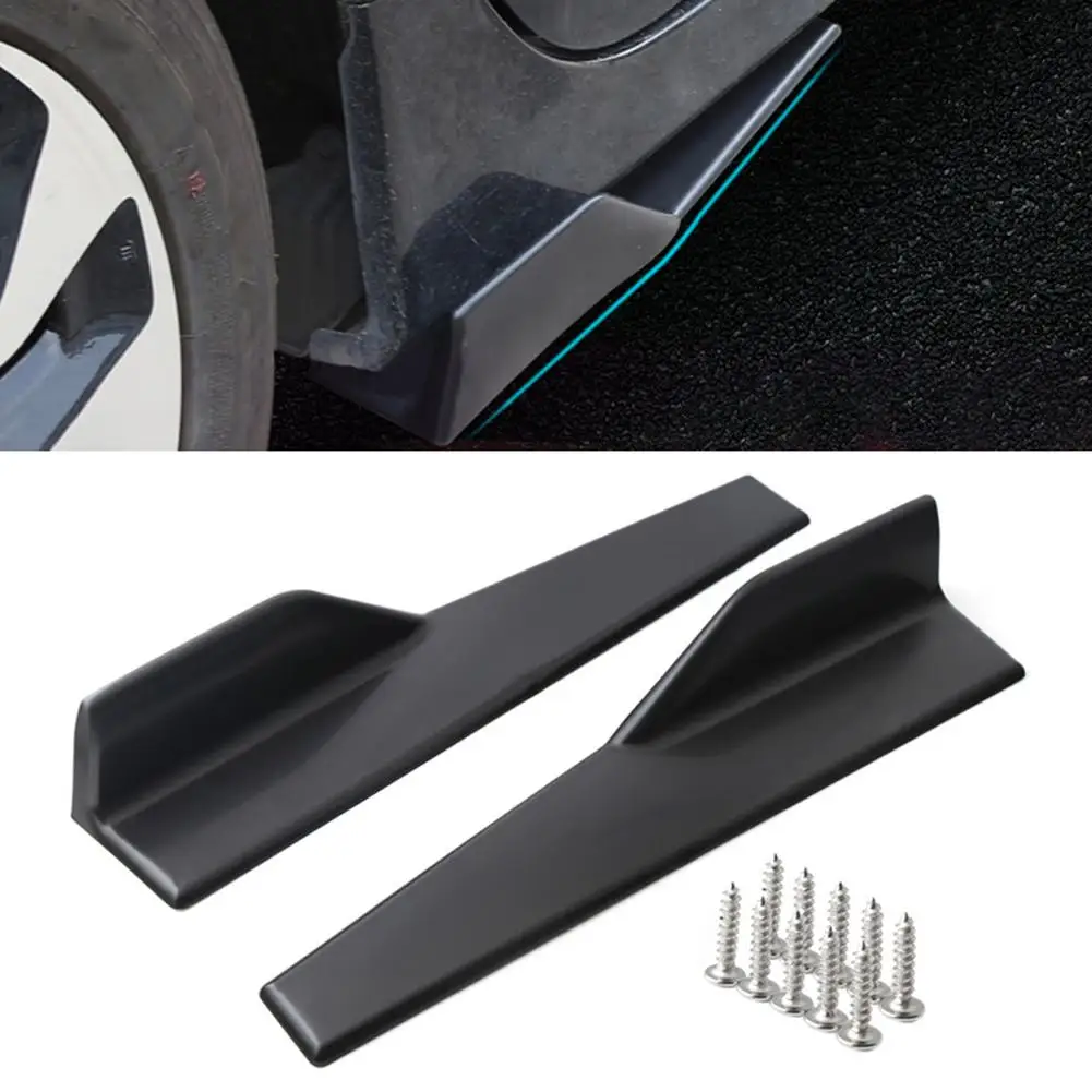 Car Bumper Spoiler 2pcs Universal Car Rear Bumper Spoiler Left/Right Rear Side Skirt Protective Panels Anti-crash Diffuser Lip Wrap Angle Protector
