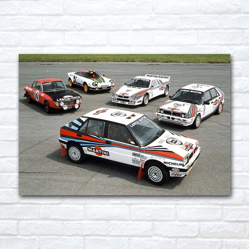 Lancia Delta Classic Sports Cars Poster Canvas Cloth Fabric Print Painting For Home Decor Wall Art Picture