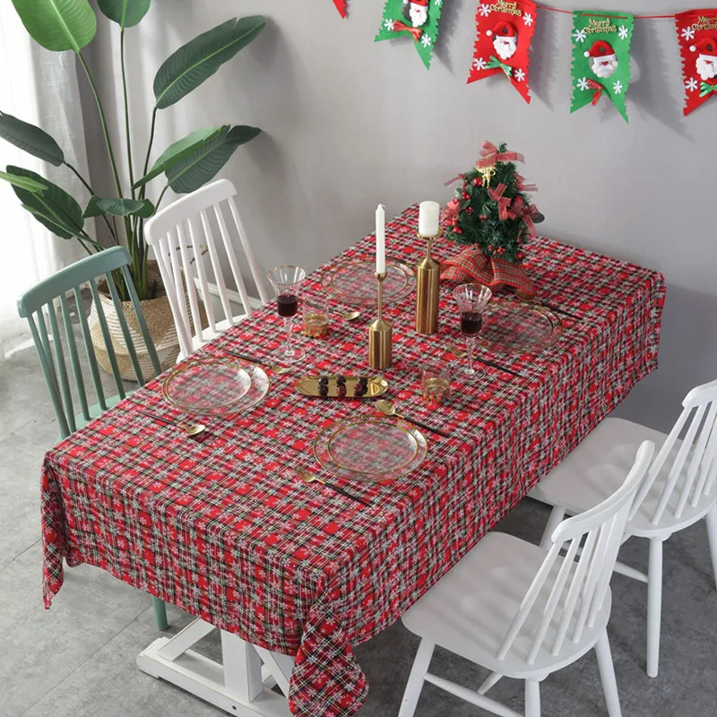  Christmas Tablecloth Table Cloth Nappe Party Wedding Table Cloth for Home Christmas Decoration Mant