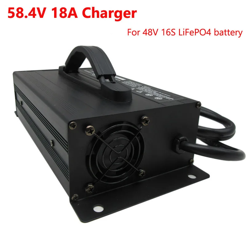 1200W 48V 18A LiFePO4 Батарея Зарядное устройство 58 4 V 20A используется для 51 2 16S грузоподъемник тележки гольфа