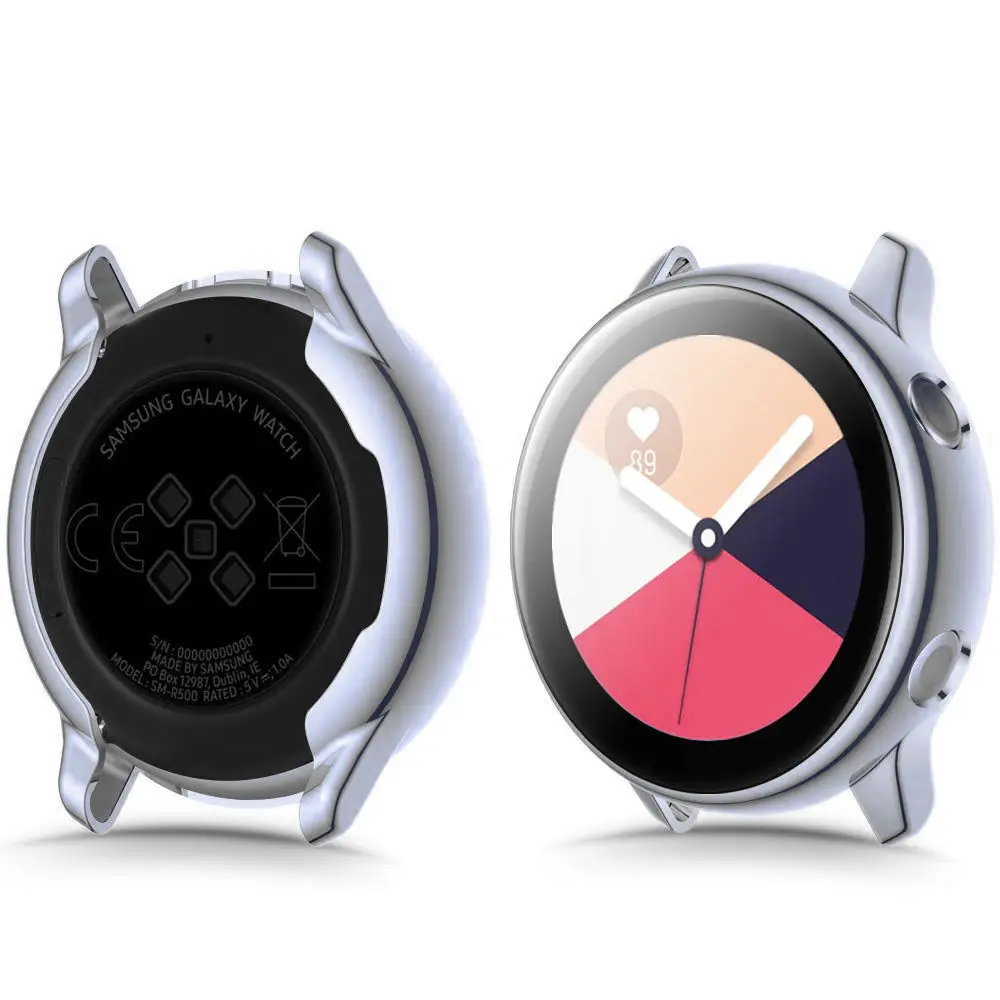 Защитная пленка для экрана+ чехол для samsung Galaxy watch active 2 44 мм 40 мм ТПУ Универсальная крышка бампер+ пленка для часов Active2 аксессуары - Цвет ремешка: Gray