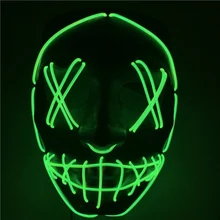 Светодиодный светящаяся маска для Хэллоуина маска для вечеринки маскарадные маски светится в темноте тушь для ресниц ужас светящаяся маска
