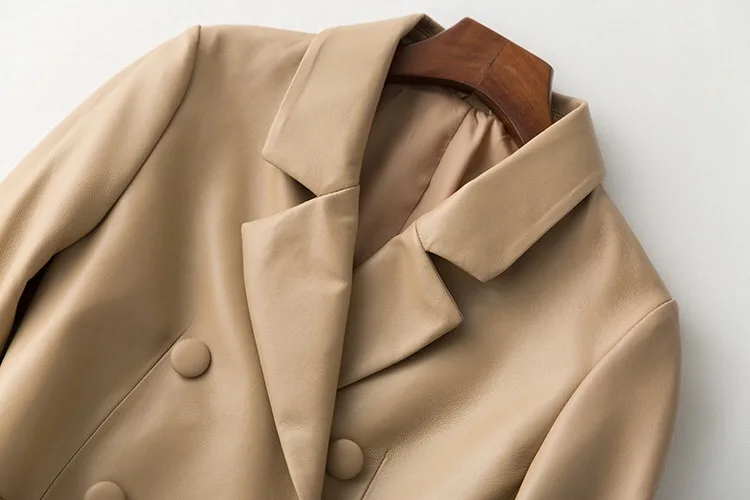 Куртка из натуральной кожи женская мода натуральная овчина пальто офисный Женский блейзер, женский пиджак Женское пальто из овечьей кожи