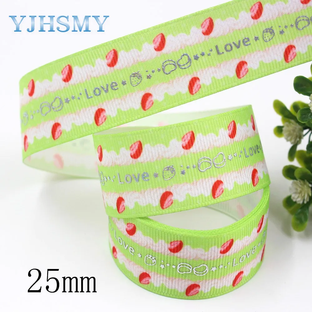 YJHSMY I-191121-2521, 25 мм 10 ярдов мультфильм любовь горячие серебряные корсажные ленты, Одежда DIY ручной работы Свадебная вечеринка украшения - Цвет: I-191203-2670