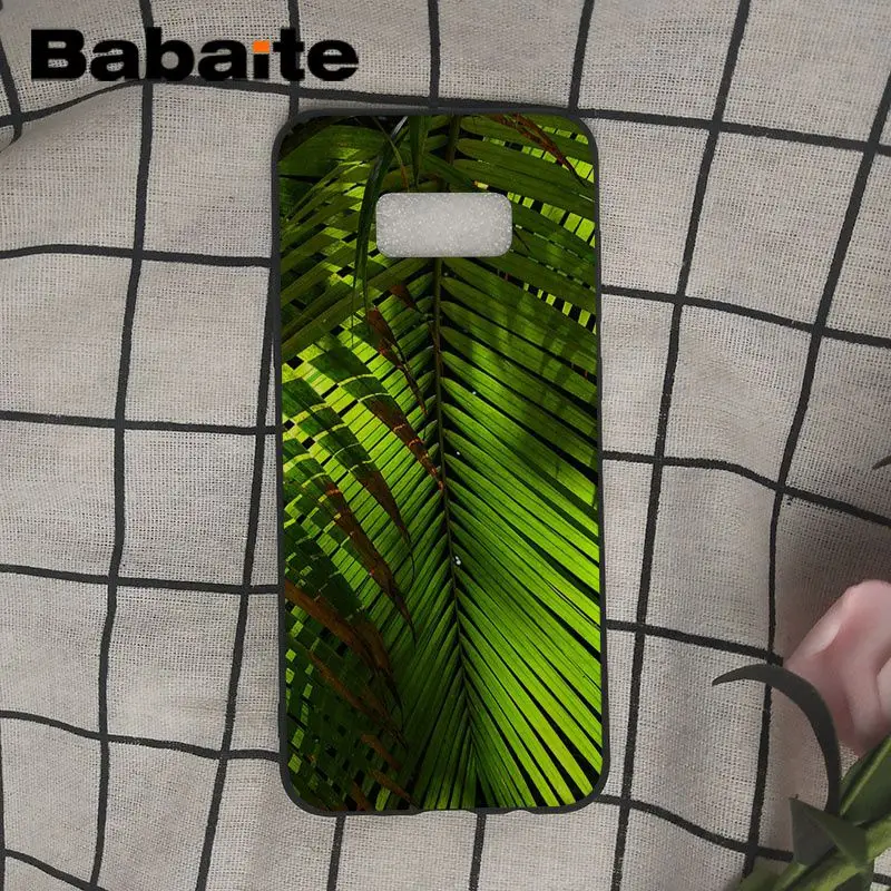 Babaite тропические листья черный ТПУ мягкий чехол для телефона samsung Galaxy s10 s10plus s9 s8 plus s7 s6edge мобильные чехлы