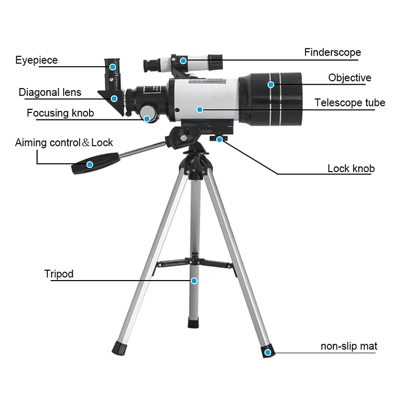US $49.00 70mm Table Astronomical Telescope 150x Beginners Monocular Moon Watching Telescope With Tripod Child Birthday Gift Telescope