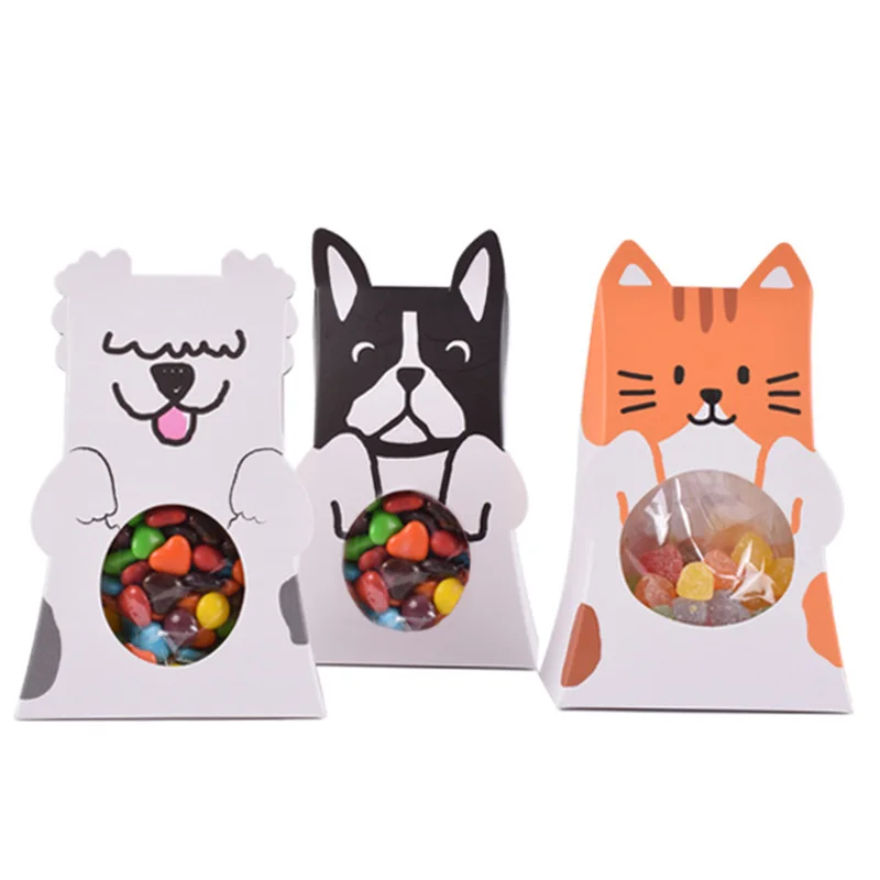 12 шт./лот коробка для конфет с надписью Love dog cat Подарочная бумажные подарочные