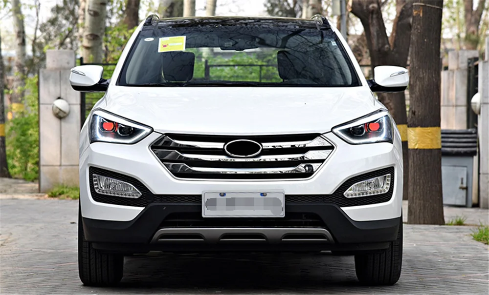 Пара для hyundai ix45 светодиодный фары 2013- ix45 HID фары биксеноновые фары Противотуманные фары Дневные ходовые огни двойные линзы