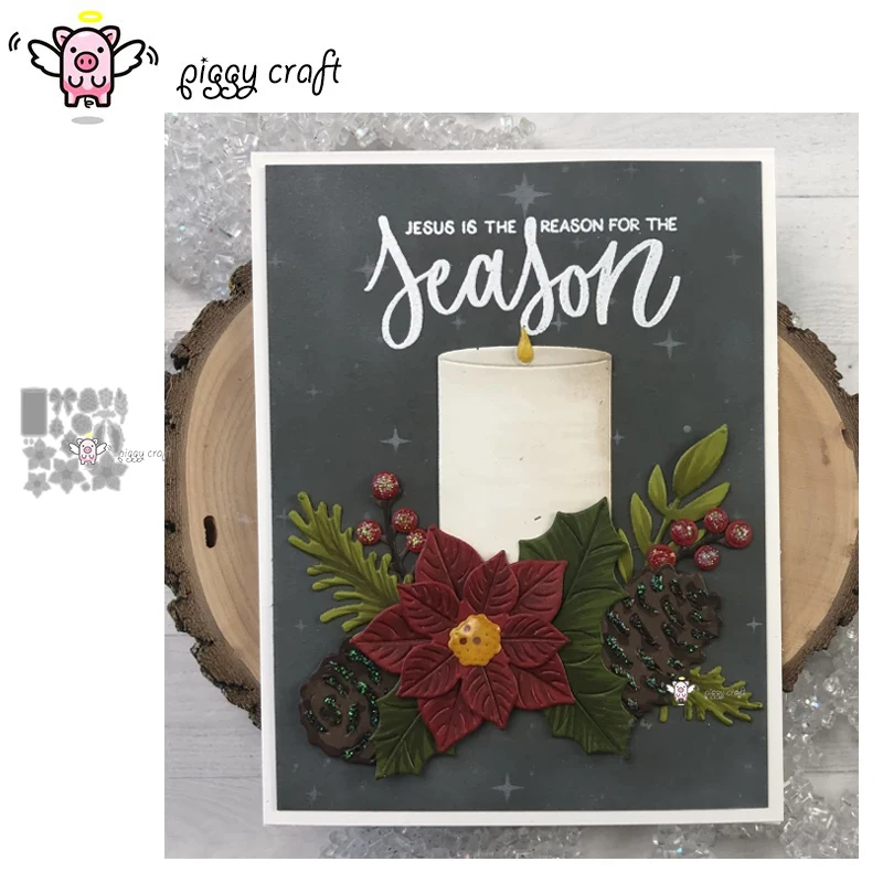 

Piggy Craft metal cutting dies cut die mold Candle flower leaves nuts Scrapbook paper craft knife mould blade punch stencils die