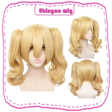 Ebingoo Харли Квинн натуральный блонд длинные тела волна двойной хвост Синтетический Косплей парик для Хэллоуина отряд самоубийц