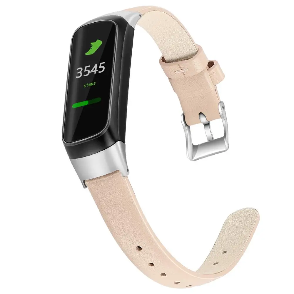 S/L Высокое качество кожаный ремешок для samsung Galaxy Fit Sm-r370 SM R370 браслет аксессуары первый слой коровьей кожи - Цвет: apricot
