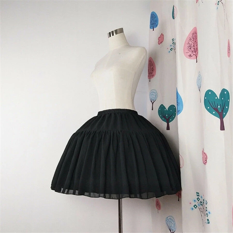 2 Hoop Lolita Girls Dress Petticoat Crinoline Hoop Bustle Skirt Pannier Skirt 