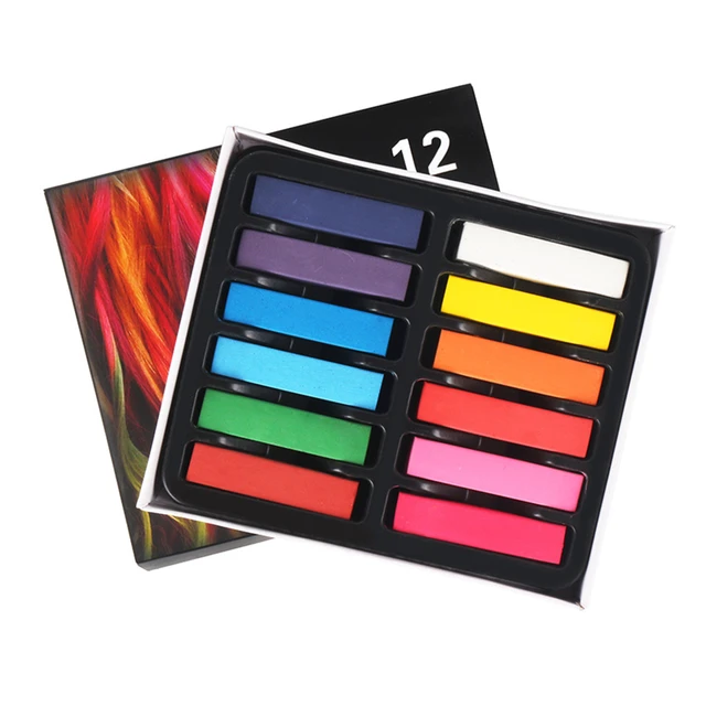 School Smart Square Chalk Pastels, Assorted Colors, Set of 12