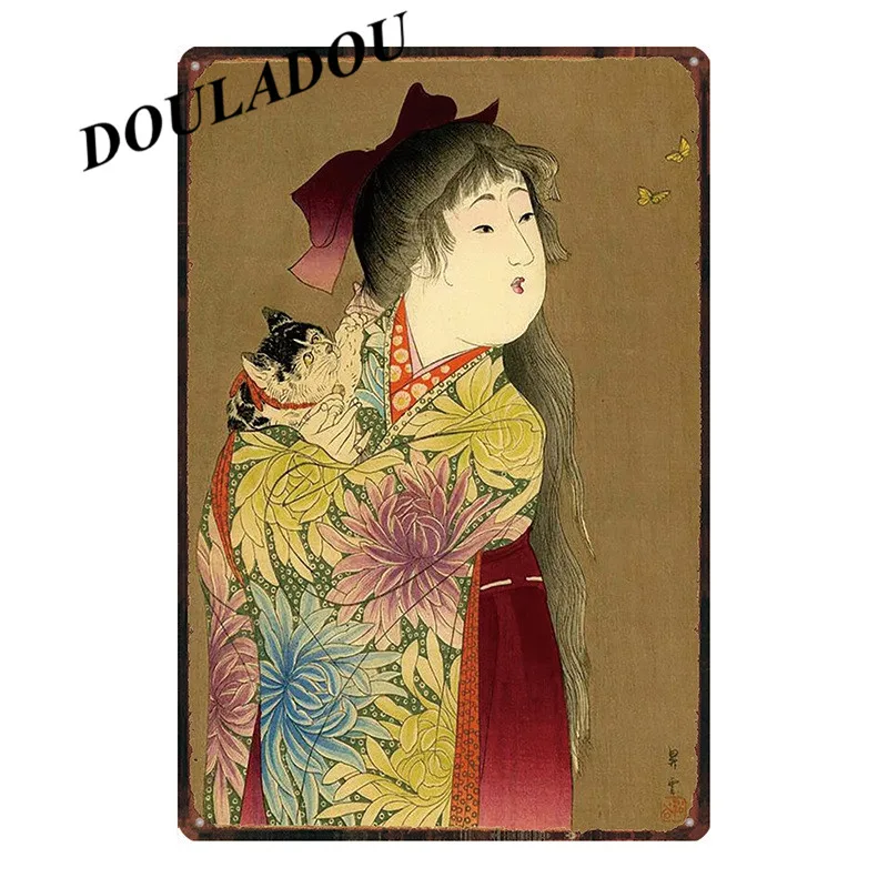 [Douladou] кошка искусство традиционная китайская живопись Бар Декор стикер для рукоделия настенный стикер для магазина клуб бар отель плакат 20x30 см - Цвет: 14