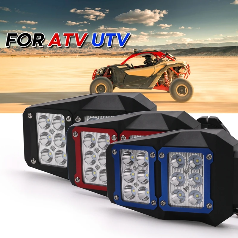 Мотоциклетный Светодиодный прожектор CNC 1,7" UTV/ATV для Yamaha Rhino 1,75" UTV SXS рулонная клетка заднего вида зеркала для Can-Am Commander 1000