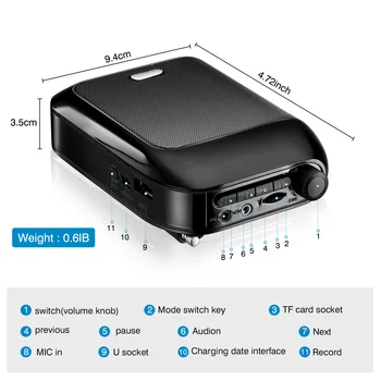 Bluetooth UHF Wireless Voice Amplifier Portable For Teaching Lecture Tour Guide Promotion U-Disk Megaphone Microphone Speaker 2