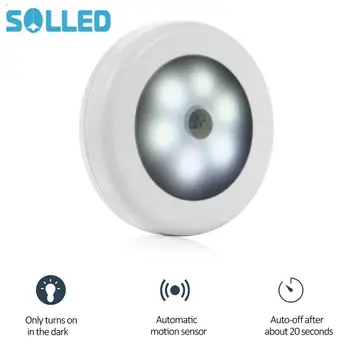 

SOLLED Infrared PIR Motion Sensor 6 Led Night Light Magnetic Wireless Detector Light Wall Lamp Light Auto On/Off Closet