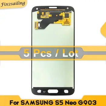 

5PCS 100% Tested Super AMOLED LCD For Samsung Galaxy S5 Neo G903 G903F LCD Screen Replacement Digitizer Assembly free shipping