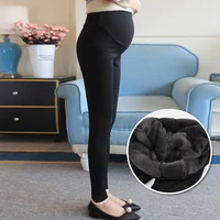 Winter Pregnant Women Black Leggings for Maternity Warm Soft Velvet Pants Pregnancy Inner Wool Clothes Ropa Mujer Embarazada 1