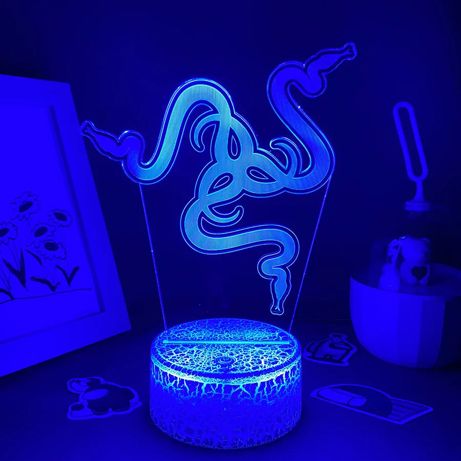 Hot Game Razer Logo 3D Led Neon Night Light Birthday Toys Gift For Raser Gamer Boyfriend Kid BedRoom Table Decor Razer Lava Lamp