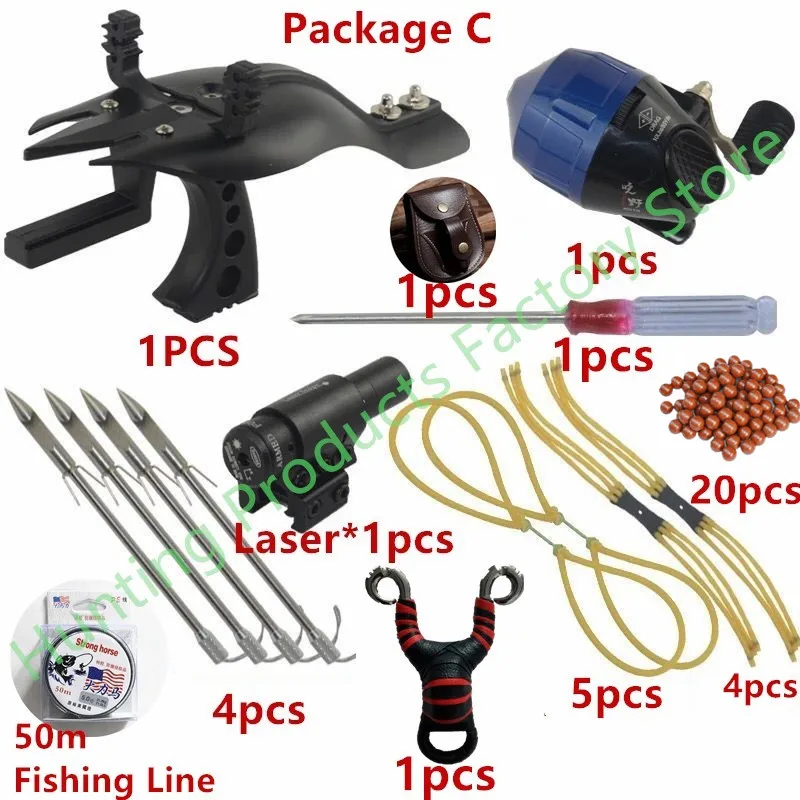 Рыболовная Рогатка, точная Рогатка с лазерной точкой, рогатки, набор рыболовных аксессуаров, Мощная Рогатка для стрельбы, катапульта
