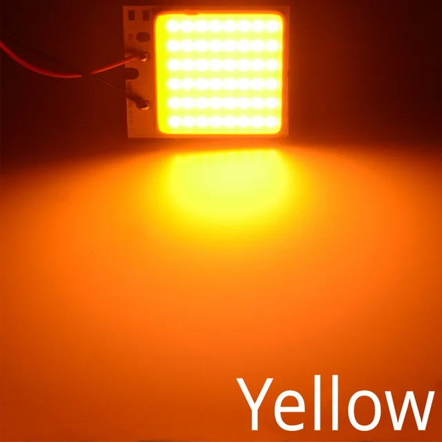 Цвет: желтый Белый, красный, синий T10 W5w Cob 24SMD 36SMD Автомобильный светодиодный панельный светильник для автомобиля, лампа для чтения в салоне автомобиля, купольная гирлянда BA9S DC 12v - Испускаемый цвет: Цвет: желтый