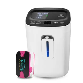 

Adjustable 1-6L/min Oxygen Concentrator with Voice Function and Spo2 Finger Pulse Oximeter set