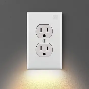 

VIP Outlet Wall Plate With LED Night Lights No Batteries or Wires Wall EU Power Socket PC Panel For Room Hallway Pathway To