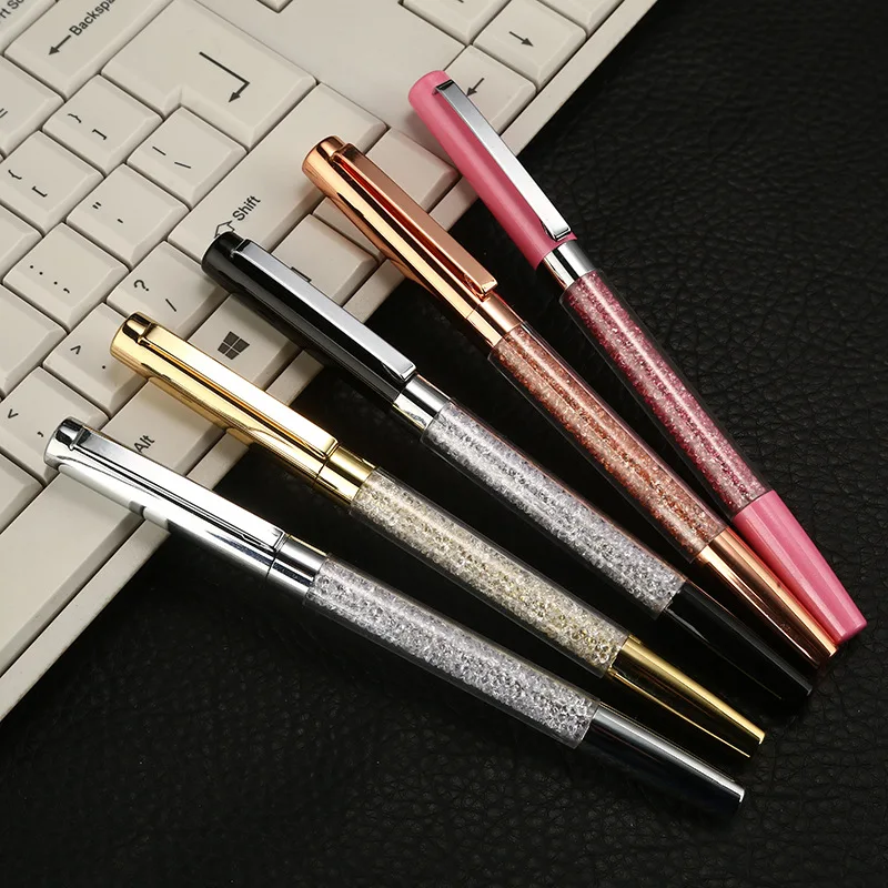 

1PC Crystal Pen Metal Beads Diamond Signature Pen Student Gifts Advertising Luxurious Ballpoint Pen