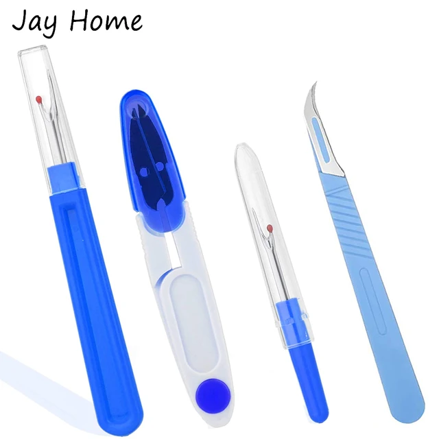 3PCS Seam Ripper Thread Remover Kit Big and Small Thread Cutter with  Removing Embroidery Scissors for