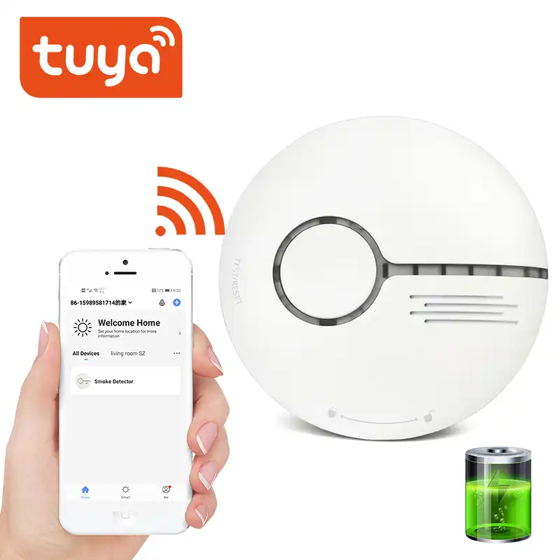 Беспроводная система сигнализации Tuya умный детектор дыма с Wi Fi и датчиком