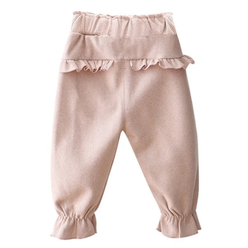 Baby Girls Autumn Cotton Solid Print Pants Casual Bow Decoration Trousers Toddler Clothes Bottoms hot