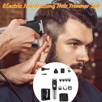 

Professional Hair Trimmer Set 6 in 1 Rechargeable Electric Hair Clipper Men's Cordless Haircut Adjustable Ceramic Blad Household