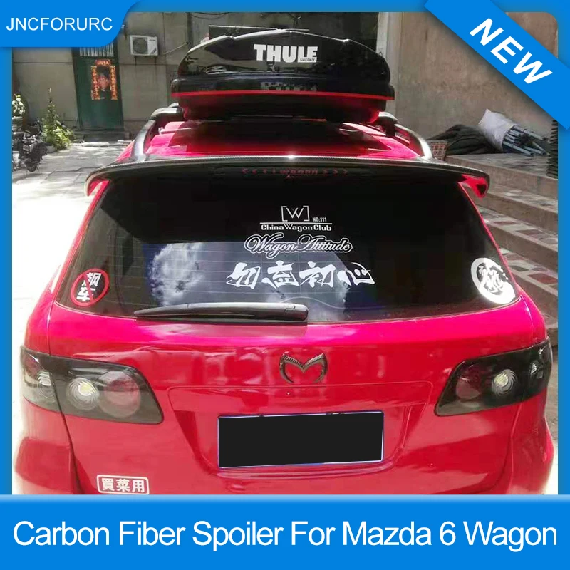 Задний бампер углеродного волокна спойлер для Mazda 6 Wagon 2006+ RS Стиль рабочий карбоновый спойлер из материала для Mazda 6