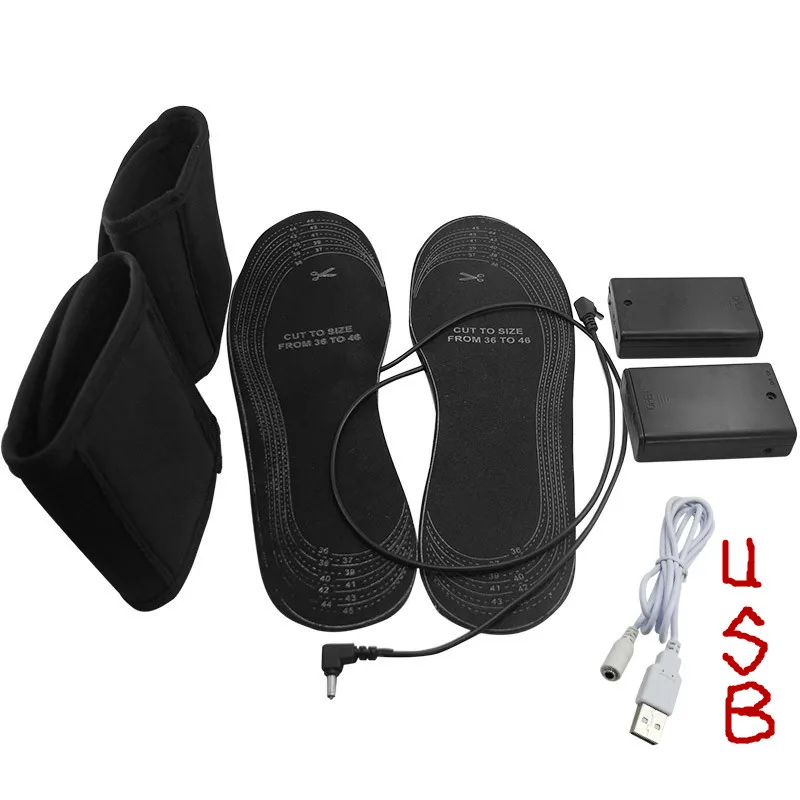 Обувь с питанием от USB размер 38 46 стельки подогревом электрическое нагревание без