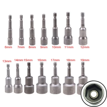 

Magnetic Drill Bit Socket Nut Driver Hex Adapter Shank Tools Set 6-19mm