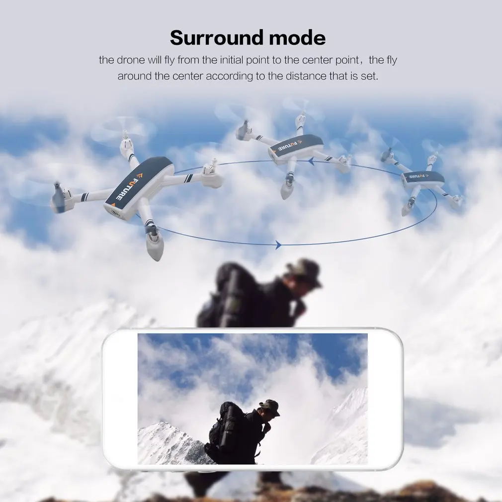 JINXINGDA 528 GPS Positioning RC FPV Drone Quadcopter with 720P HD Wifi Camera Real-Time Waypoint Flight Follow me