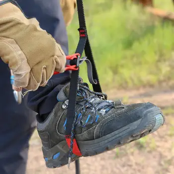 

HiMISS Strengthened Dacron Mountaineering Safety Rope Adjustable Webbing Foot Loop Climbing Foot Loop Ascender Belt Foot Pedal