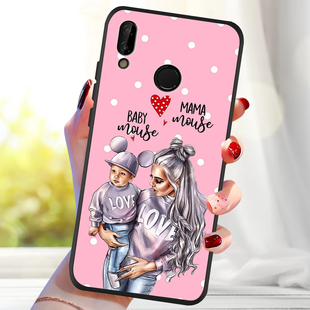 Каштановые волосы для мам и детей, девочек queen для huawei P8 P10 P20 P30 Коврики 10 20 Honor 8 8X 9X 8C 9 V20 30 10 Lite Plus Pro чехол etui